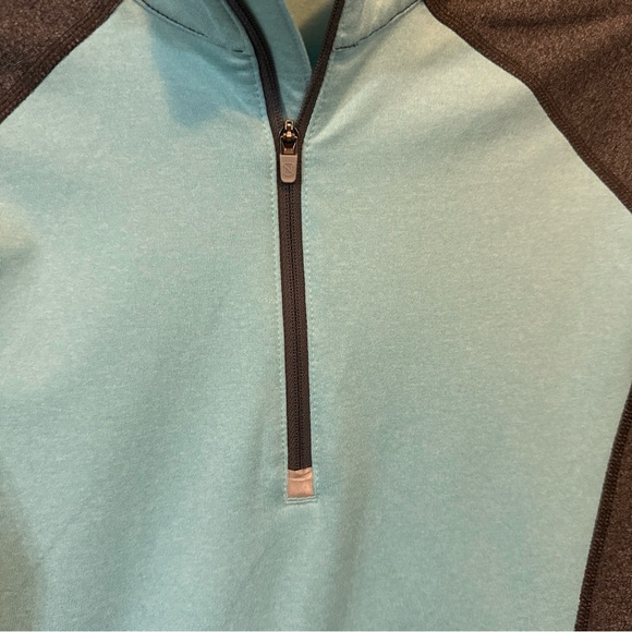 Noble Outfitters Athena Quarter Zip Shirt PulloverSz Small Aqua&Gray equestrian - Picture 4 of 14